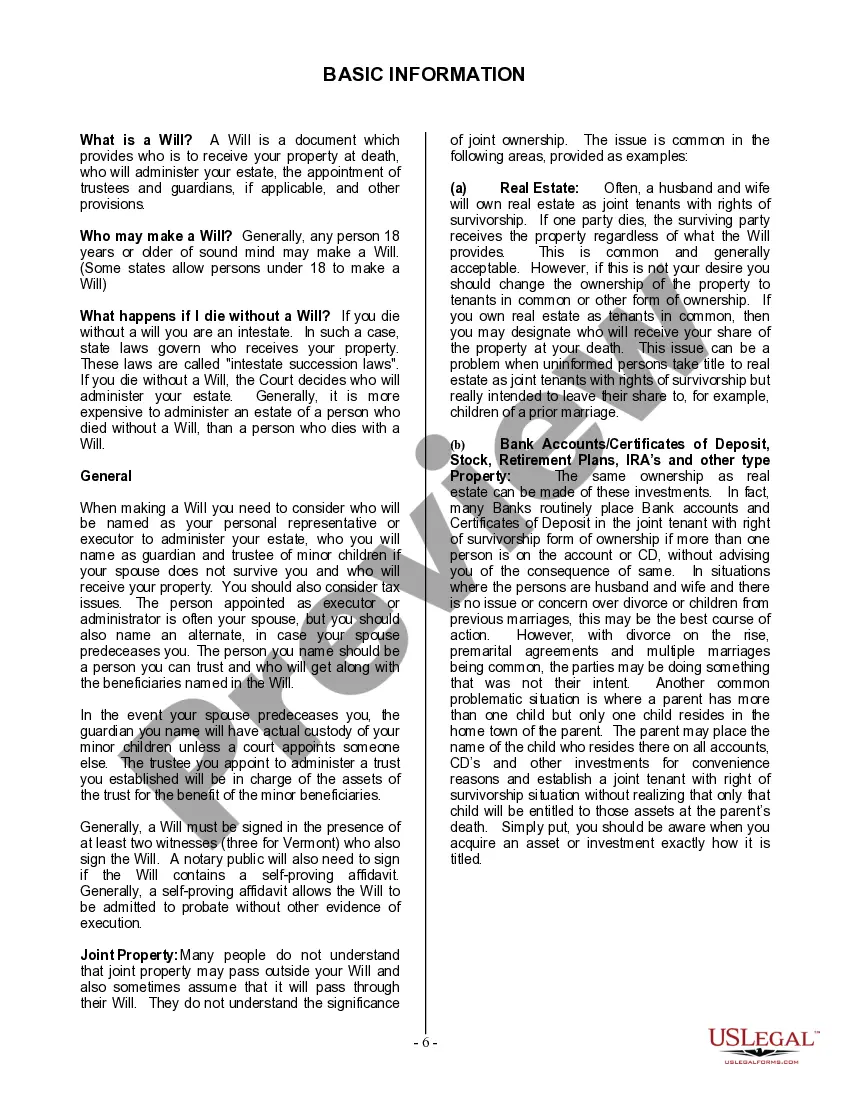 Preview Last Will and Testament for a Widow or Widower with Adult Children