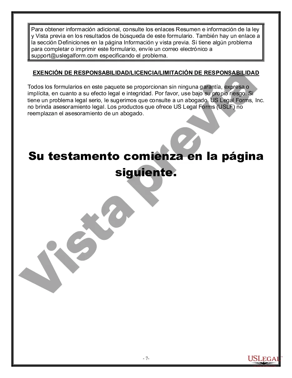 Preview Formulario de última voluntad legal para una viuda o viudo sin hijos