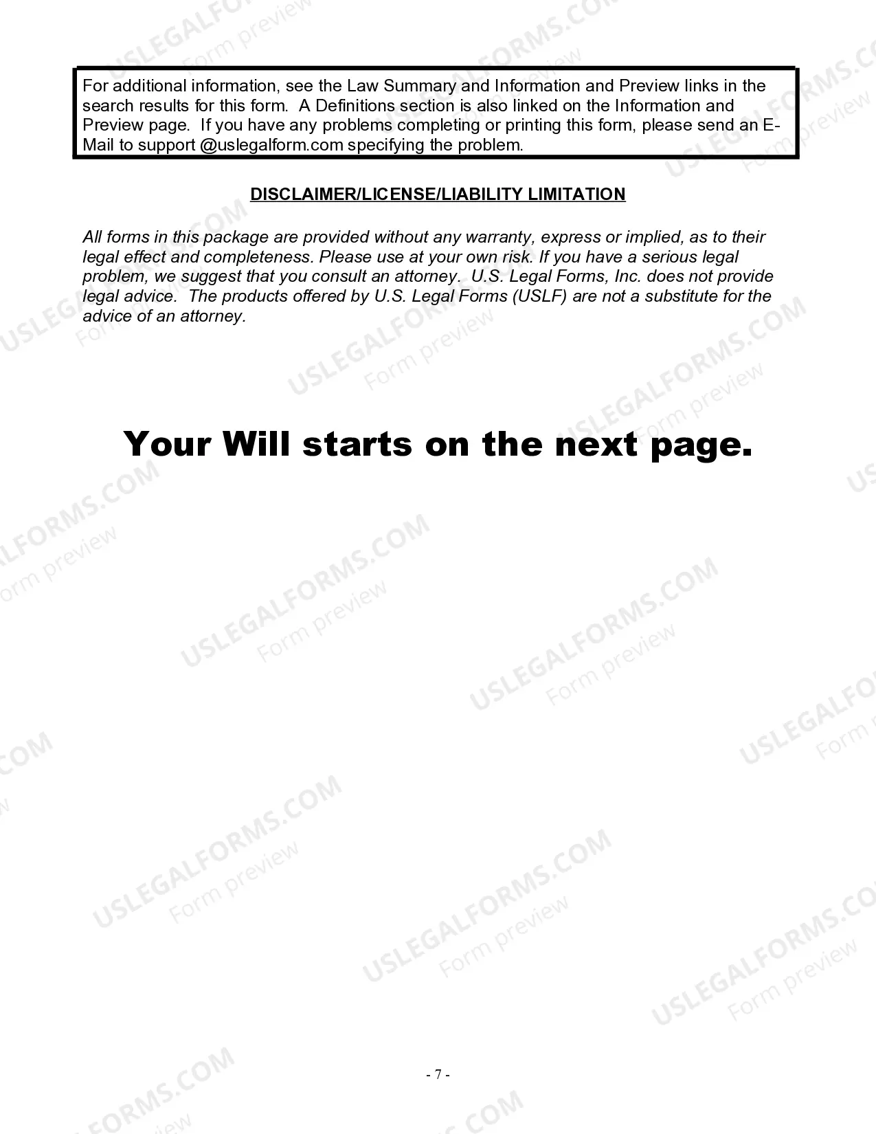 Preview Last Will for a Widow or Widower with no Children