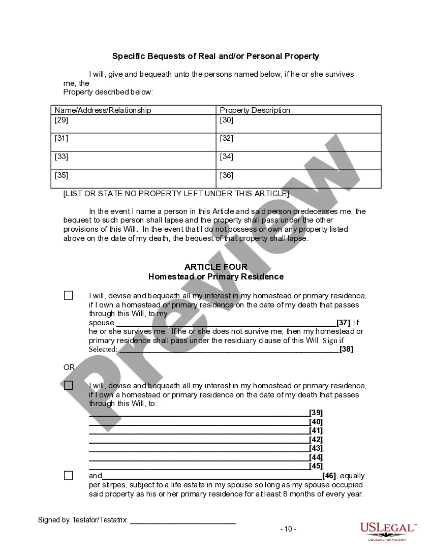 Preview Last Will and Testament for Divorced and Remarried Person with Mine, Yours and Ours Children