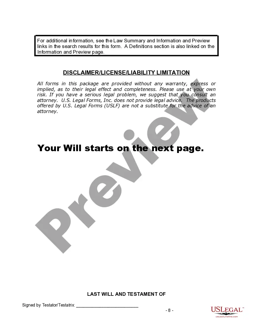 Preview Last Will and Testament for Divorced and Remarried Person with Mine, Yours and Ours Children