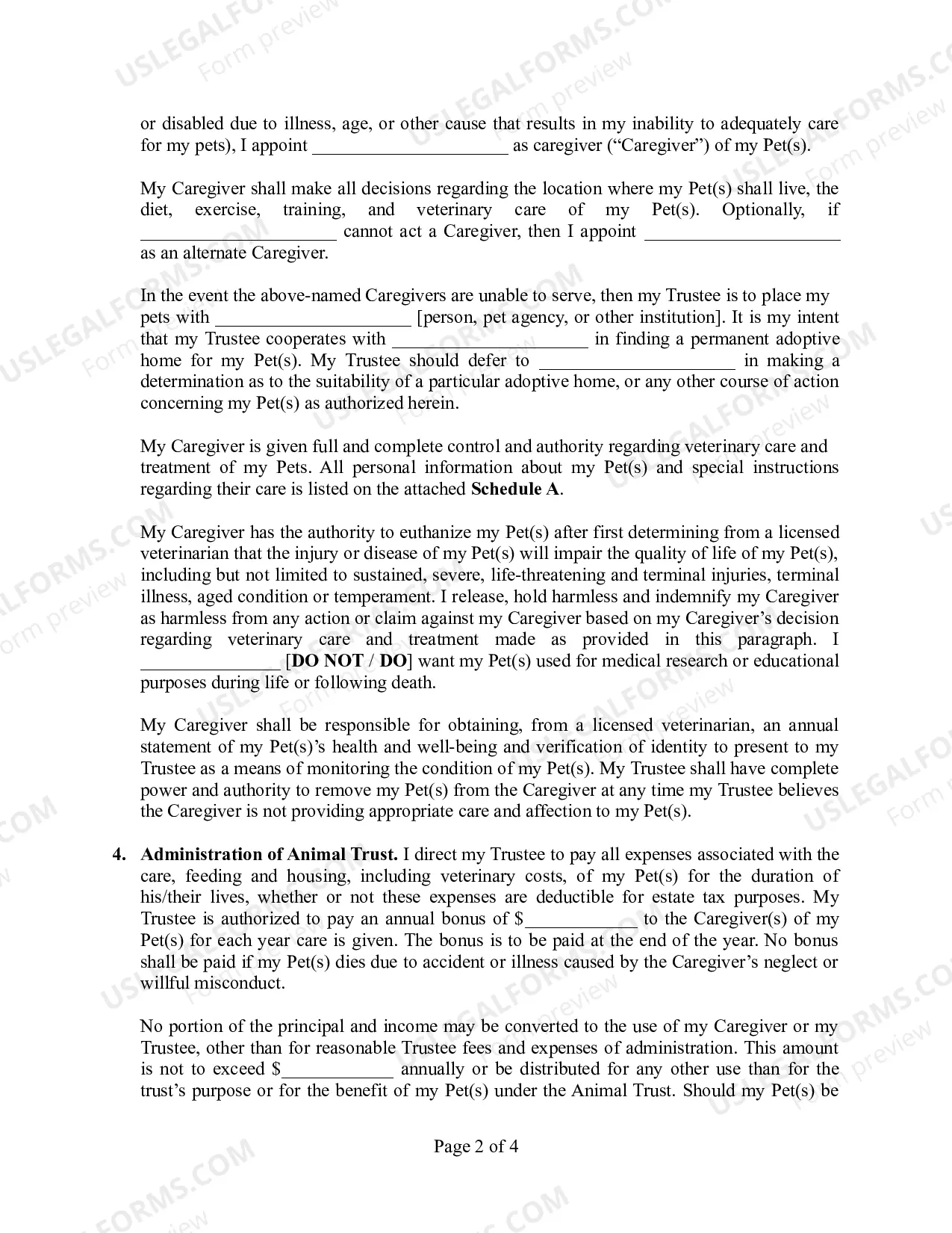 Preview Codicil to Will Form for Amending Your Will - Testamentary Pet Trust