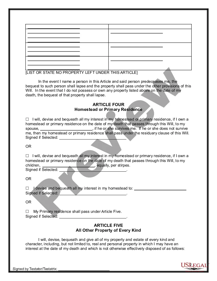 Get Last Will and Testament for other Persons Preview Last Will and Testament for other Persons