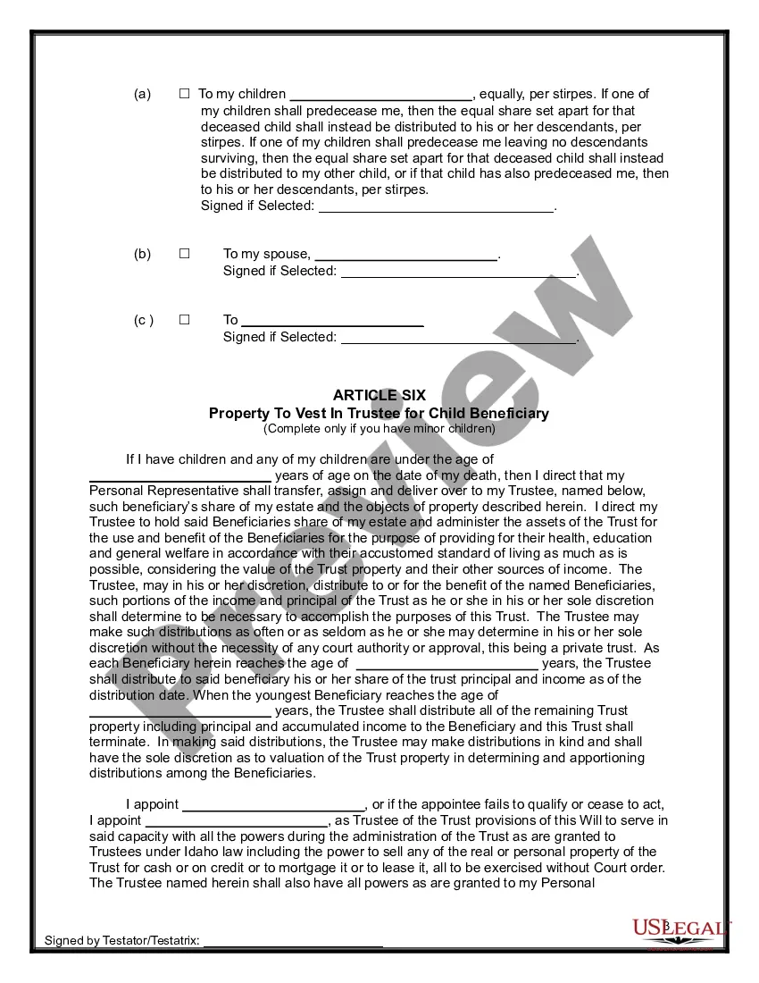 Get Last Will and Testament for other Persons Preview Last Will and Testament for other Persons