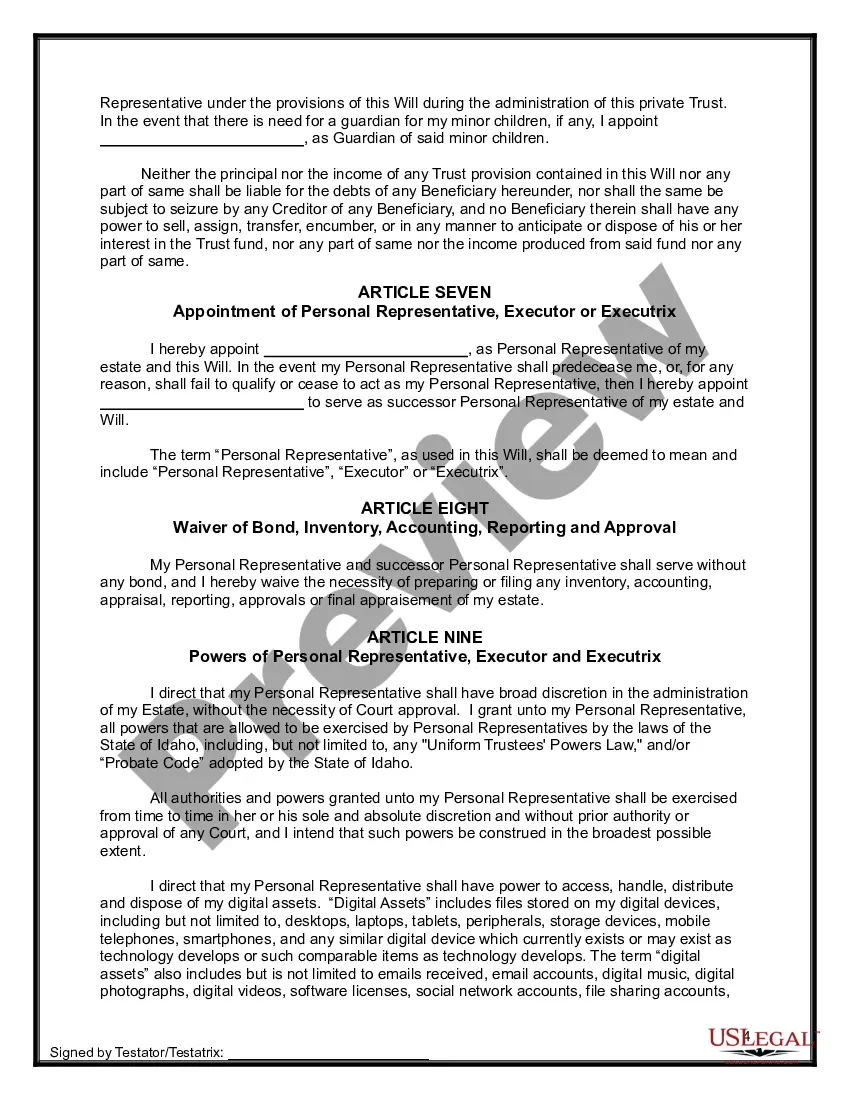 Get Last Will and Testament for other Persons Preview Last Will and Testament for other Persons
