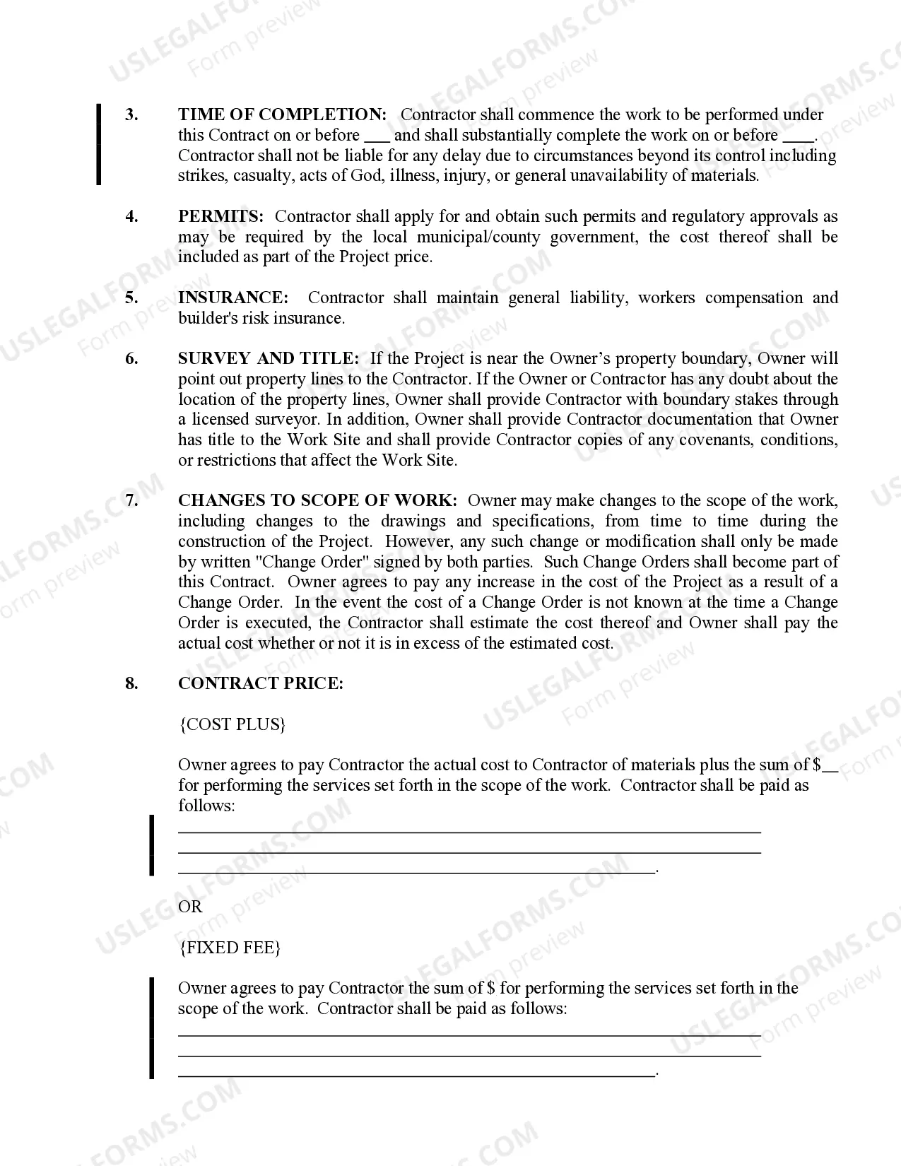 Preview Painting Contract for Contractor