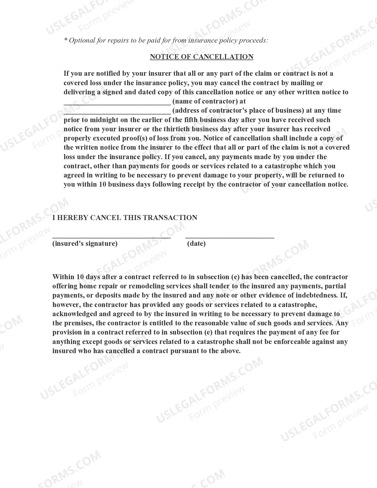 Preview Fencing Contract for Contractor