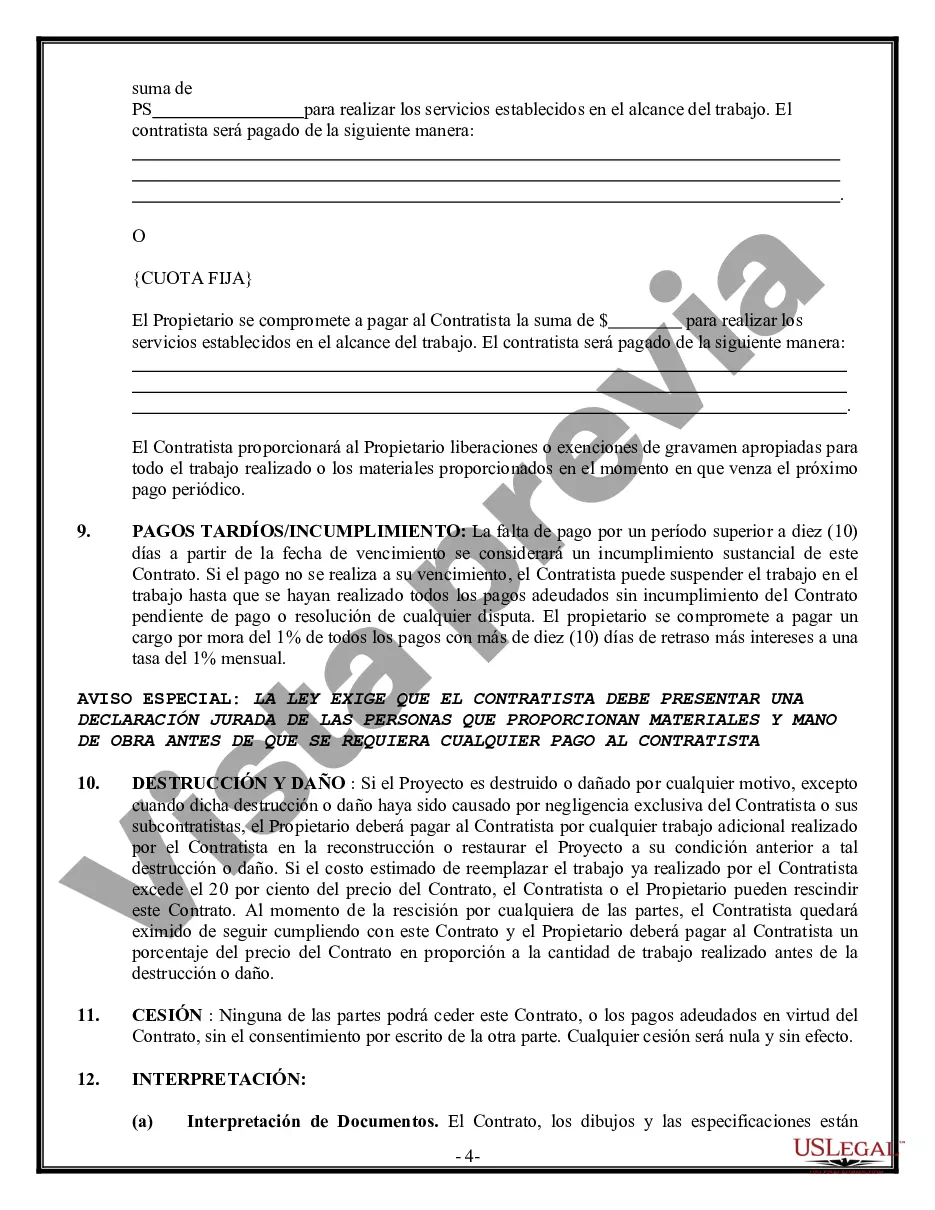 Preview Contrato de paisajismo para contratista