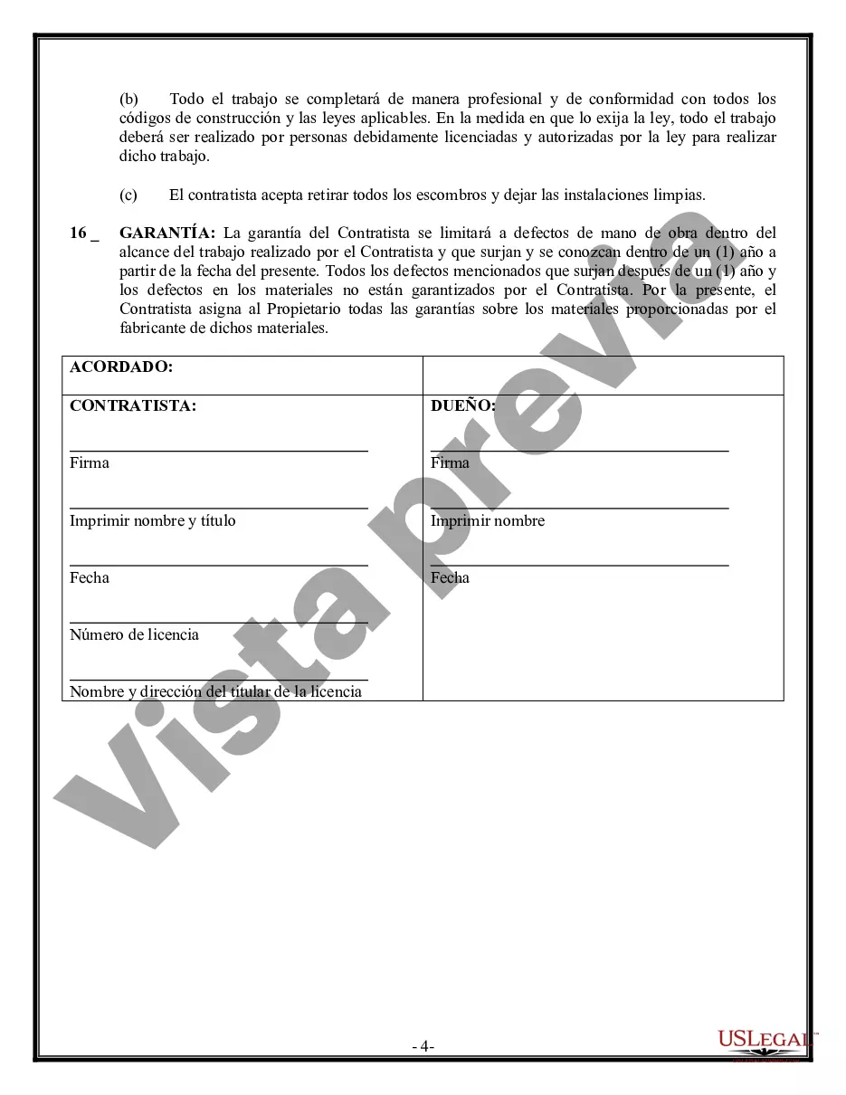 Preview Contrato de pavimentación para contratista