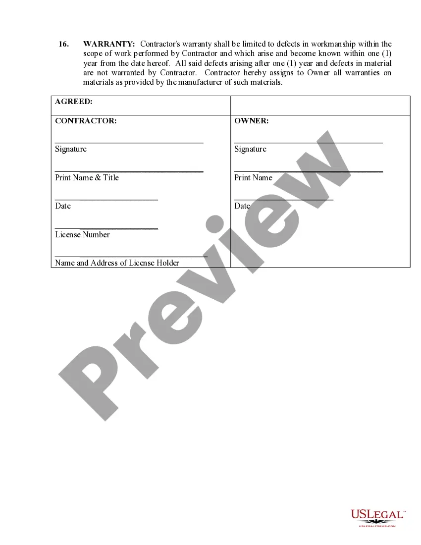 Preview Paving Contract for Contractor