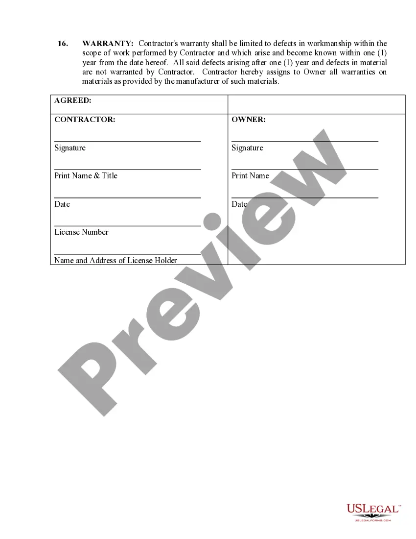 Preview Site Work Contract for Contractor