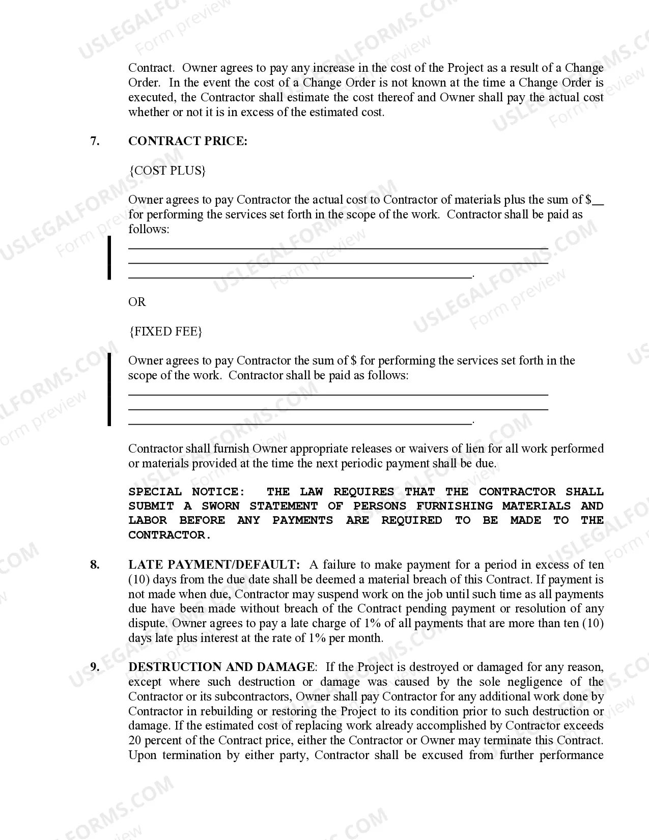 Preview Refrigeration Contract for Contractor