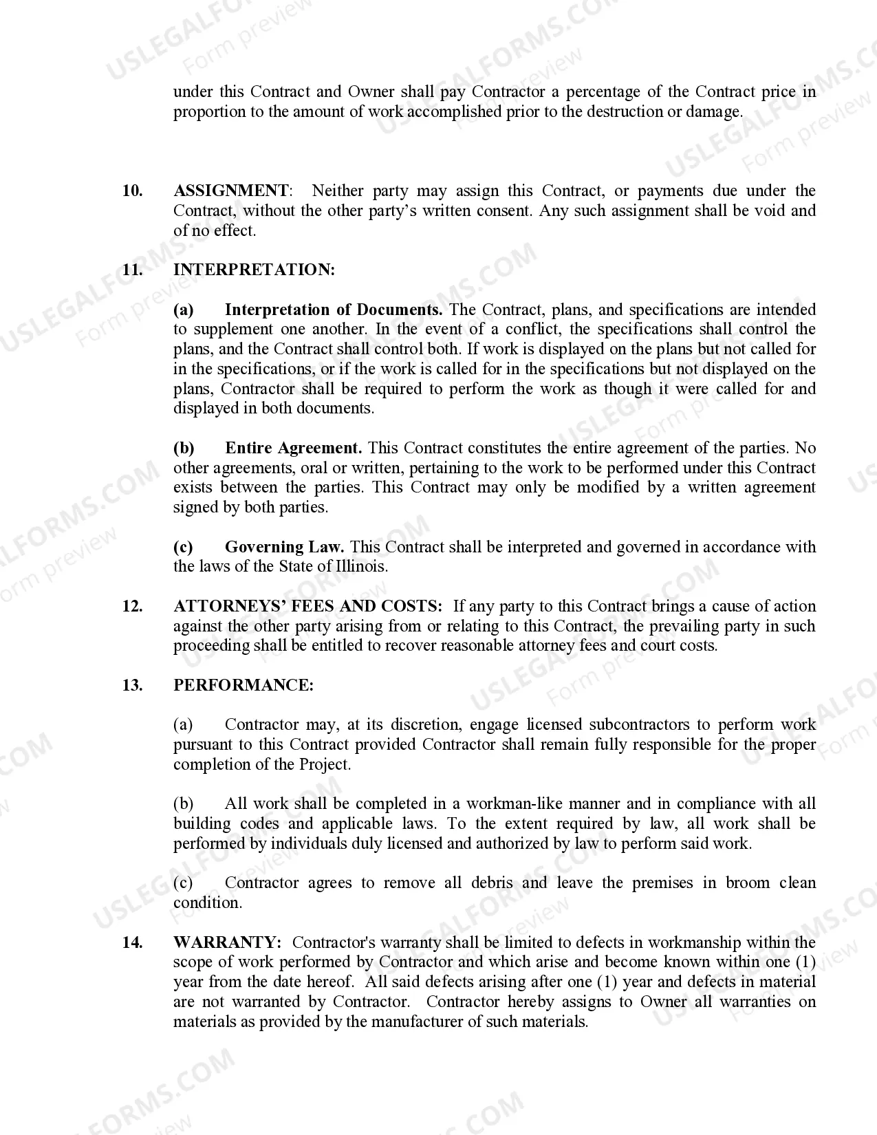 Preview Refrigeration Contract for Contractor