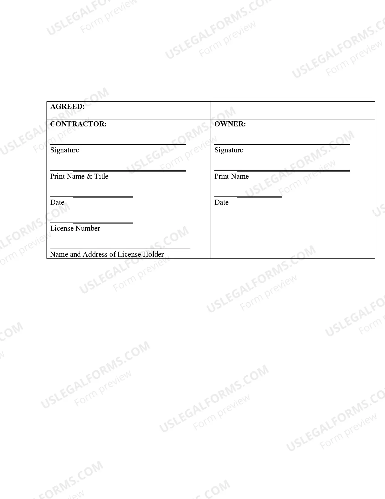 Preview Refrigeration Contract for Contractor