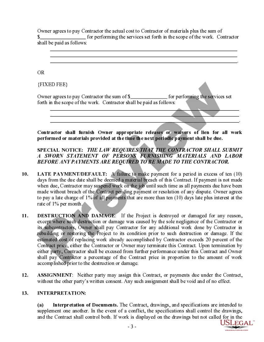 Preview Foundation Contract for Contractor