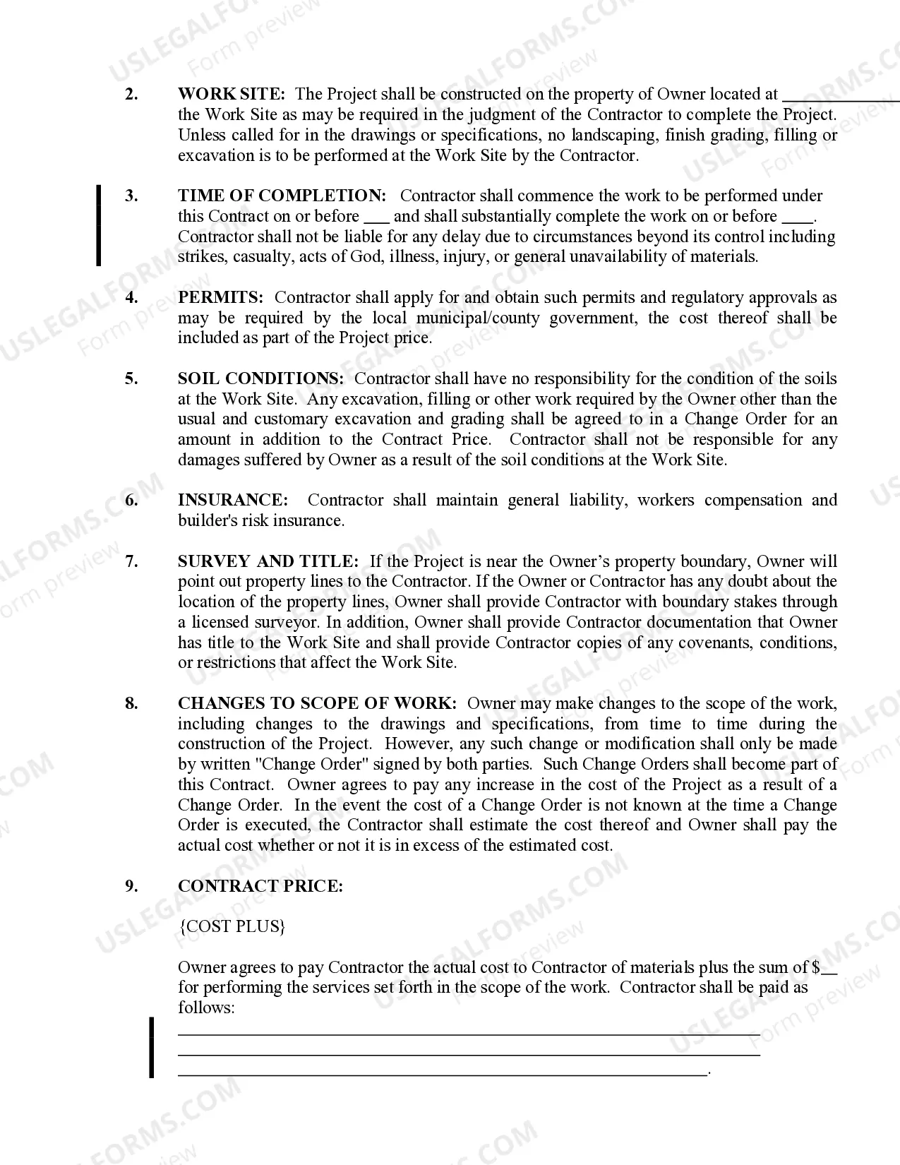 Preview Plumbing Contract for Contractor