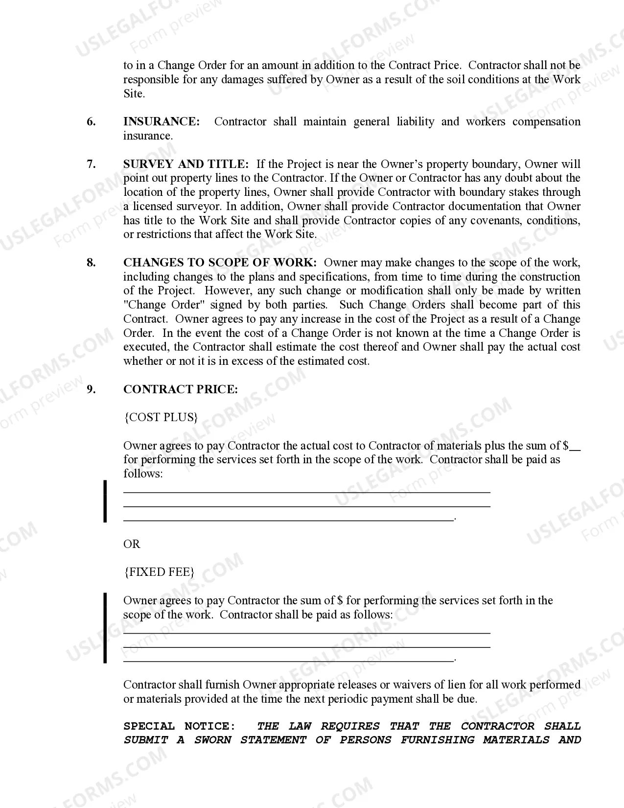 Preview Brick Mason Contract for Contractor