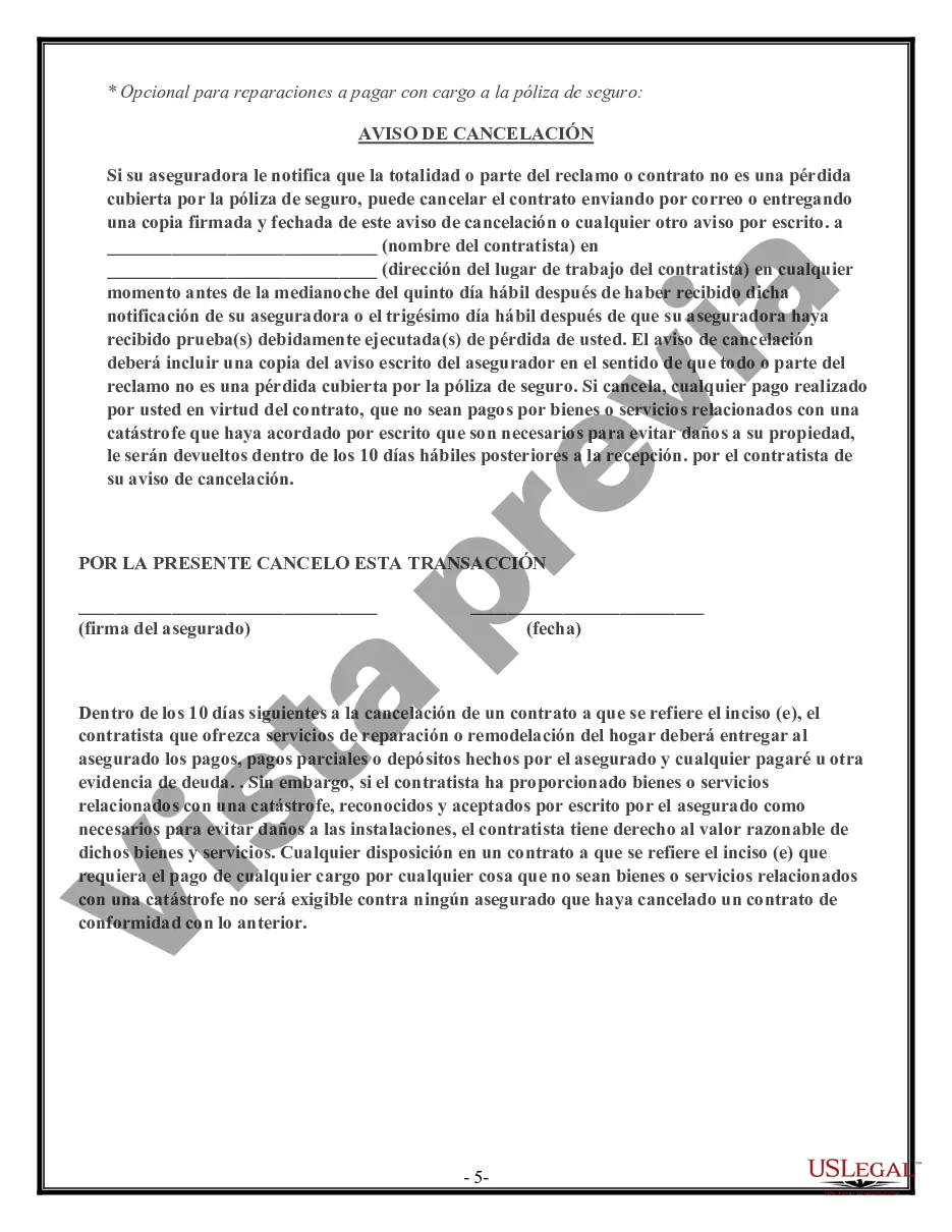 Preview Contrato de techado para contratista