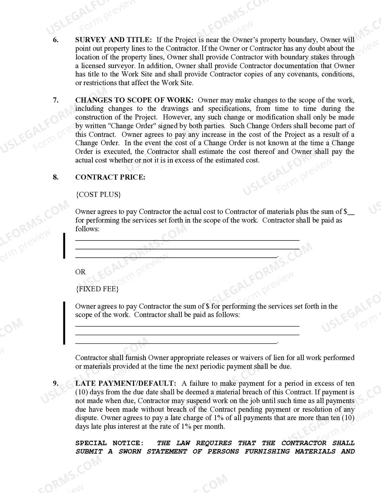 Preview Sheetrock Drywall Contract for Contractor