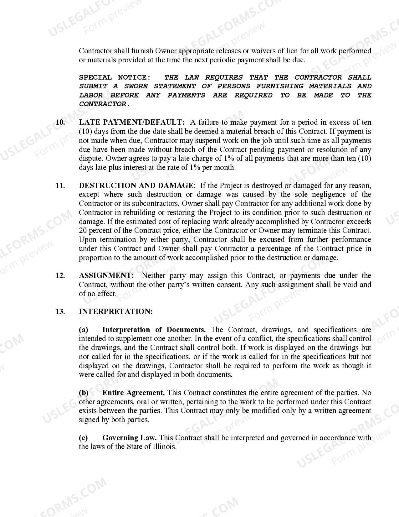 Preview Flooring Contract for Contractor