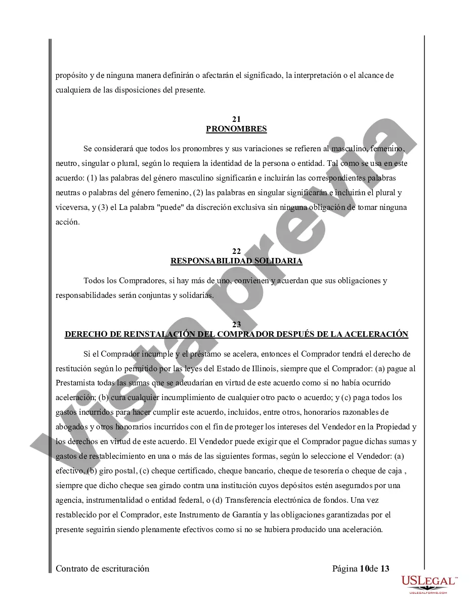 Preview Acuerdo o Contrato de Escritura de Venta y Compra de Bienes Raíces a/k/a Terreno o Contrato de Ejecución