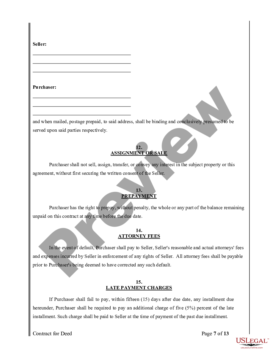 Contract for deed illinois template