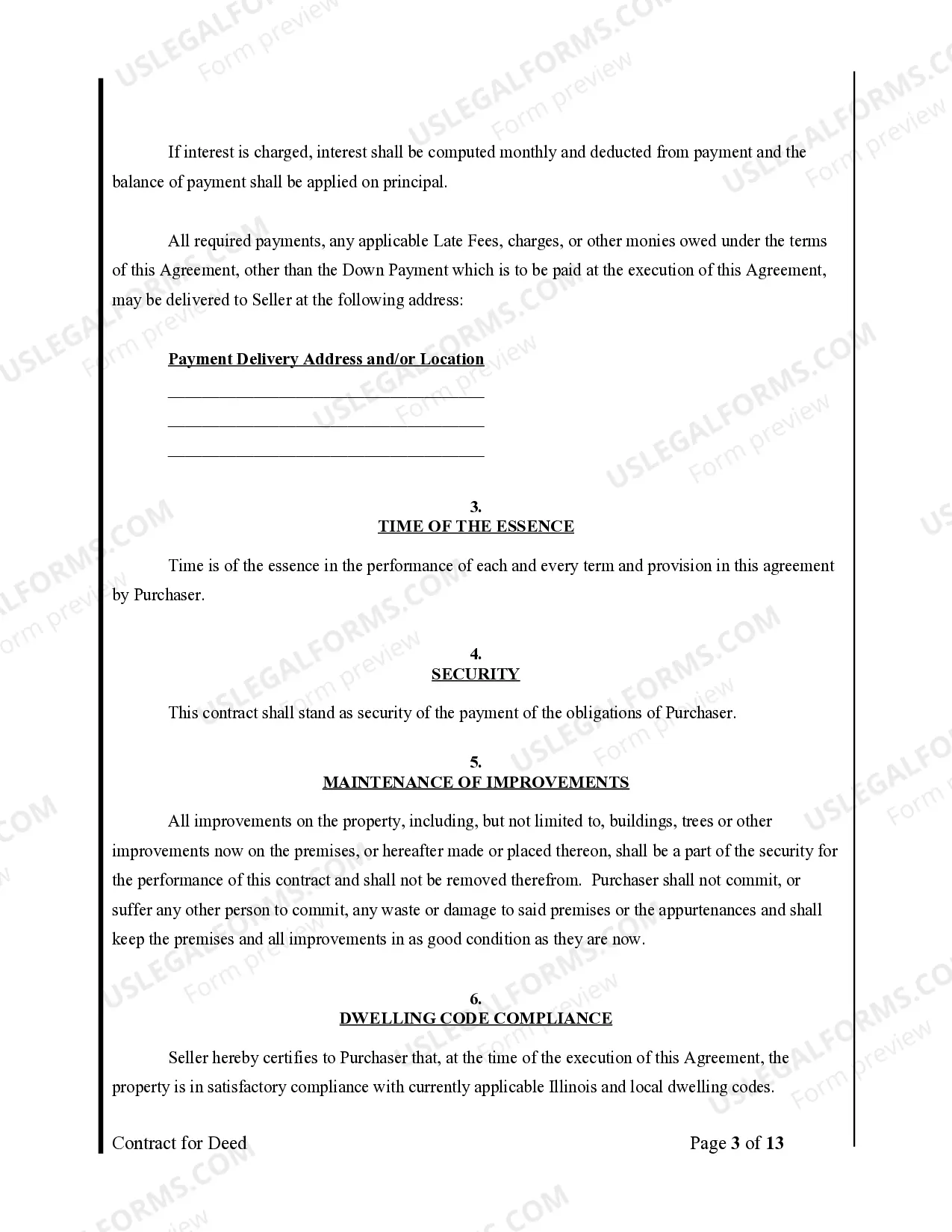 Preview Agreement or Contract for Deed for Sale and Purchase of Real Estate a/k/a Land or Executory Contract