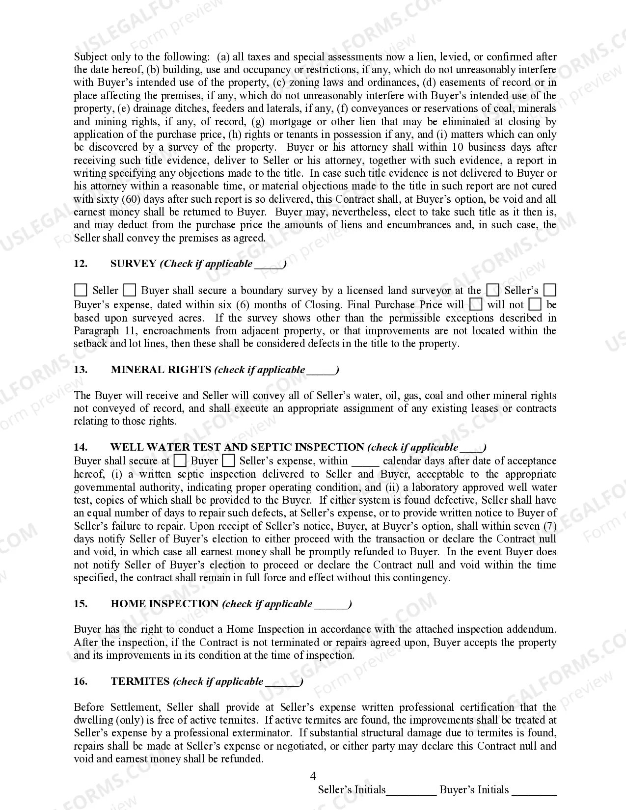 Preview Contract to Purchase Agricultural Land with Improvements
