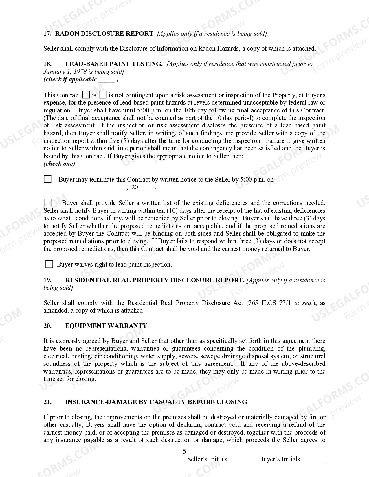 Preview Contract to Purchase Agricultural Land with Improvements