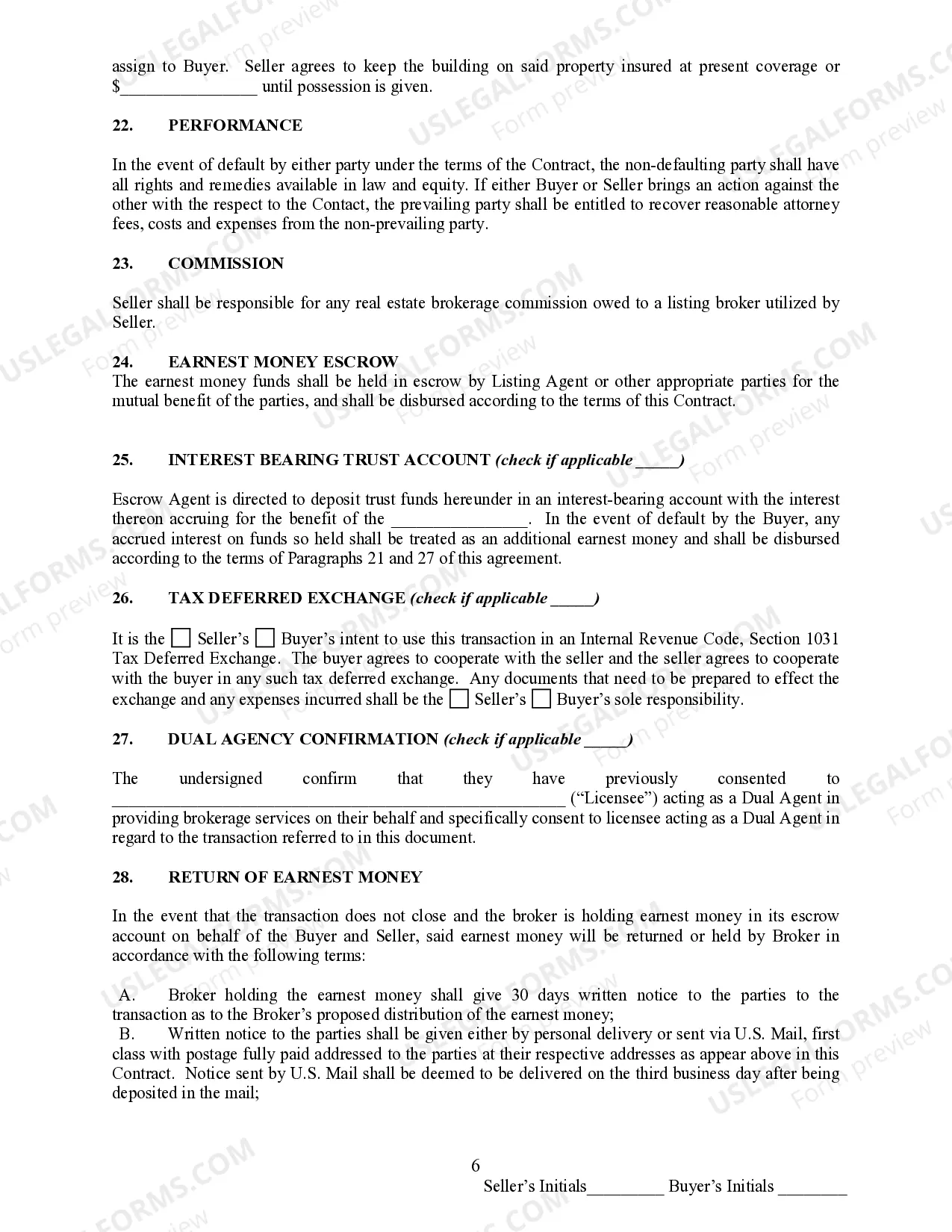 Preview Contract to Purchase Agricultural Land with Improvements