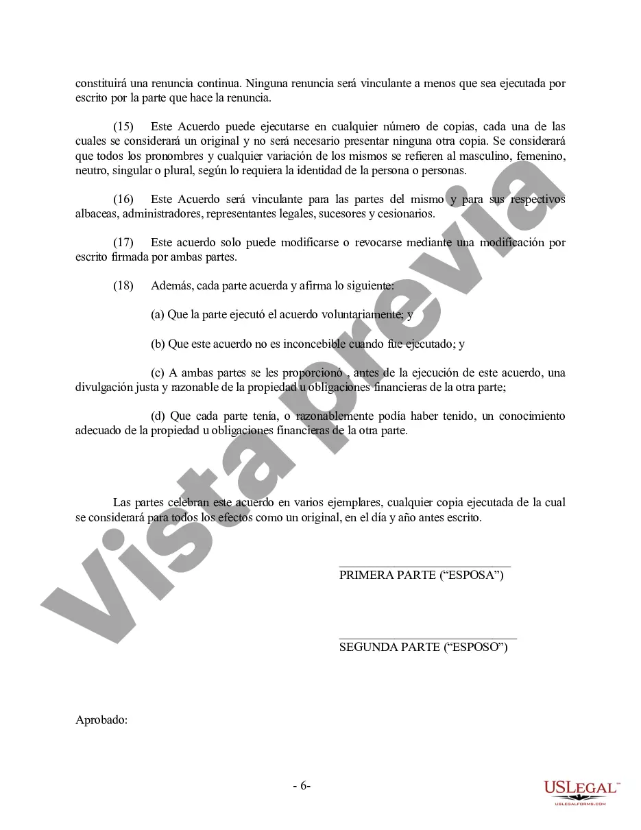 Preview Acuerdo prematrimonial prenupcial de Illinois con estados financieros