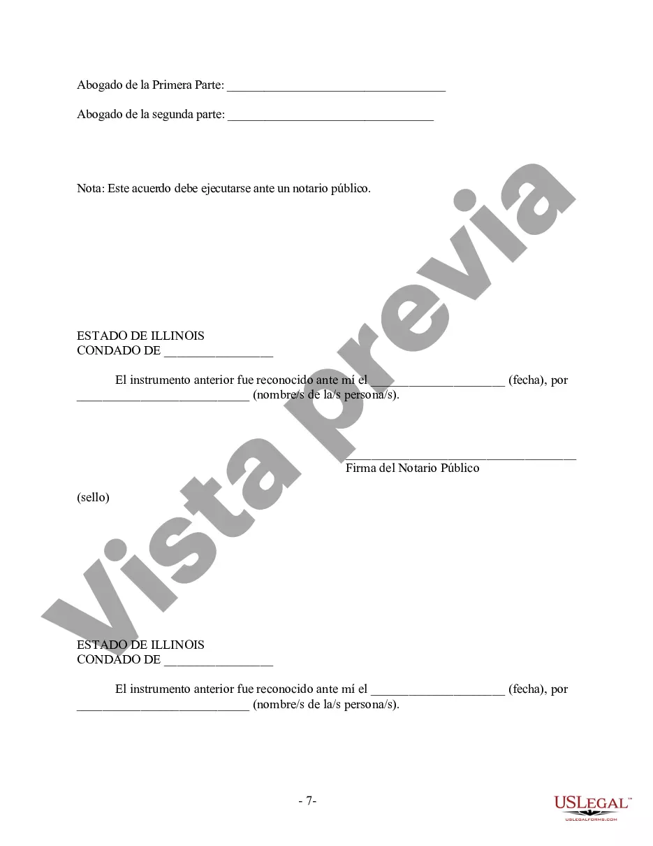 Preview Acuerdo prematrimonial prenupcial de Illinois con estados financieros