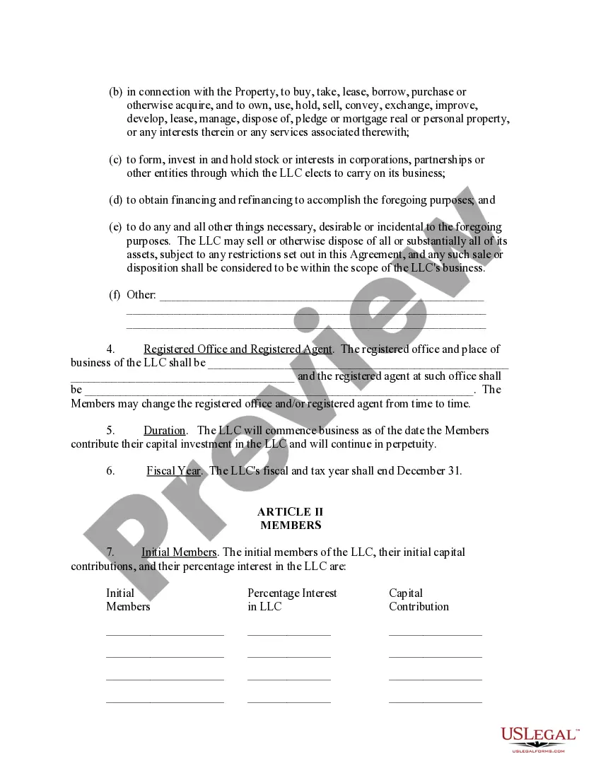 Get Limited Liability Company LLC Operating Agreement Preview Limited Liability Company LLC Operating Agreement