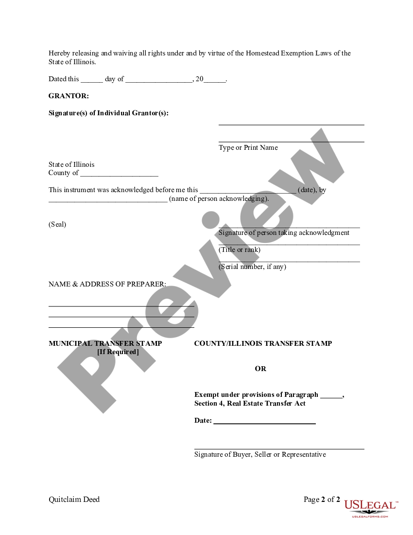 Illinois Quitclaim Deed From Individual To Husband And Wife How To Add Spouse To Deed In 3107