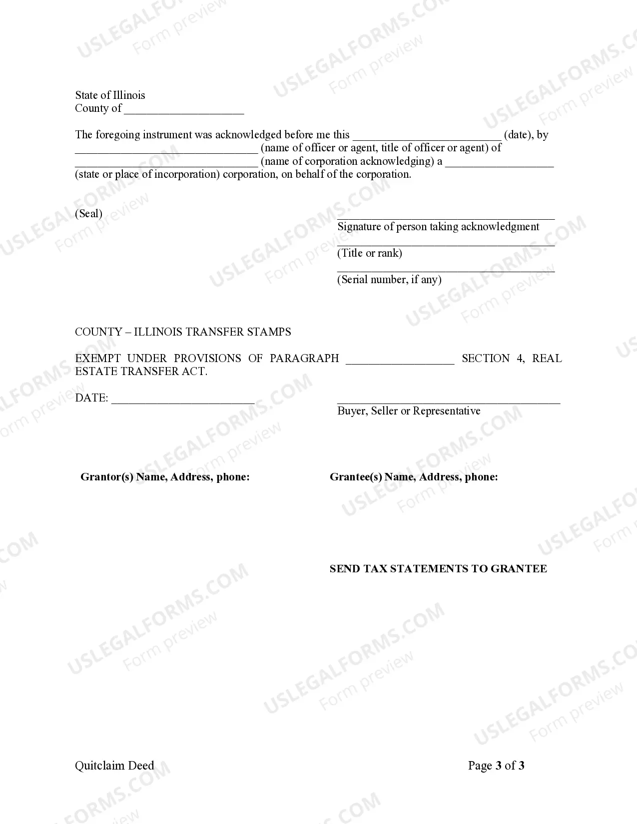 Preview Quitclaim Deed from Corporation to Husband and Wife