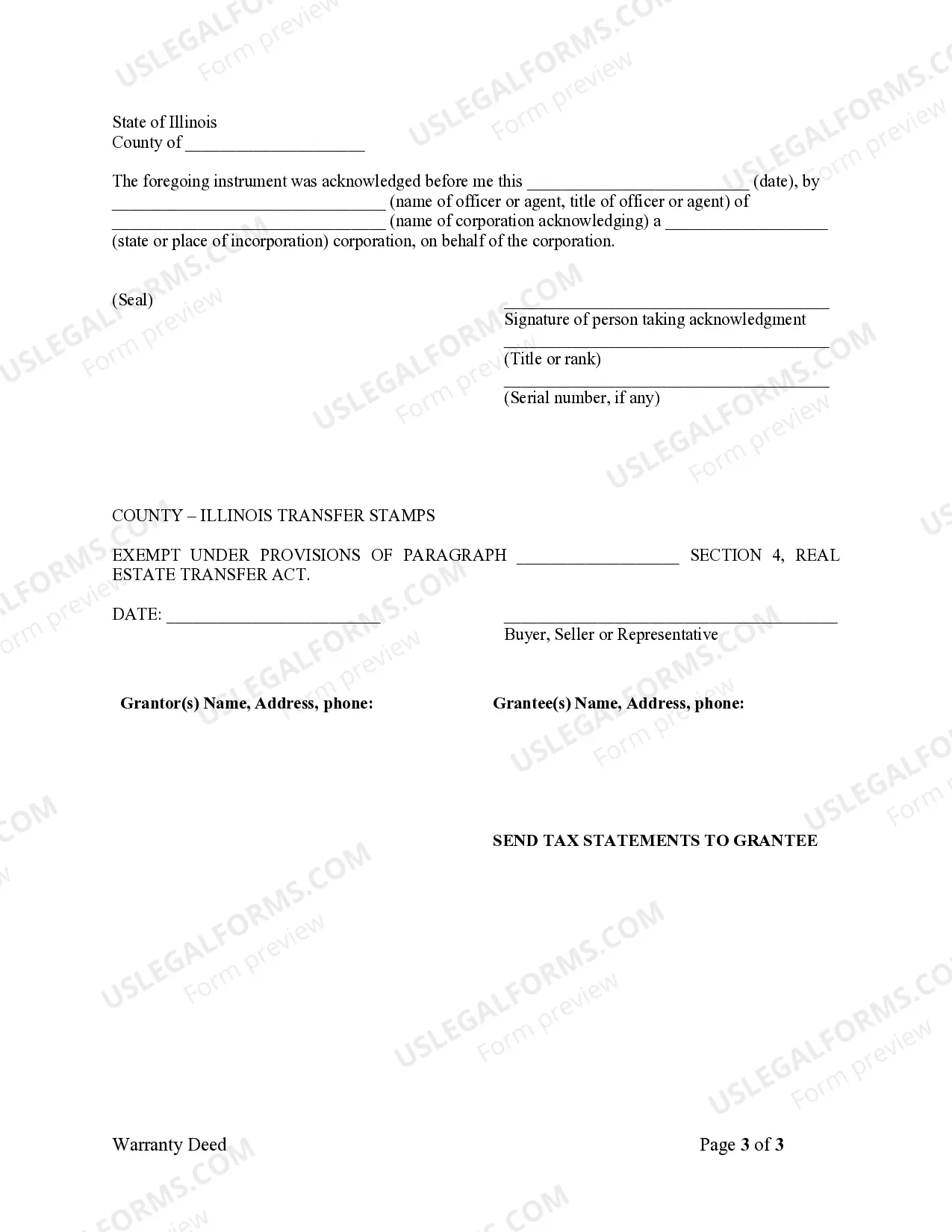 Preview Warranty Deed from Corporation to Husband and Wife