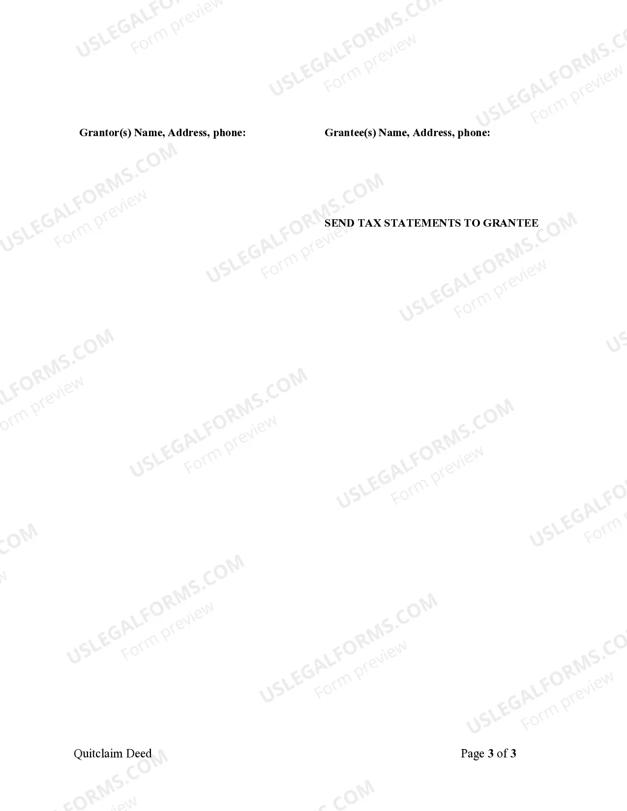 Preview Quitclaim Deed from Corporation to Corporation