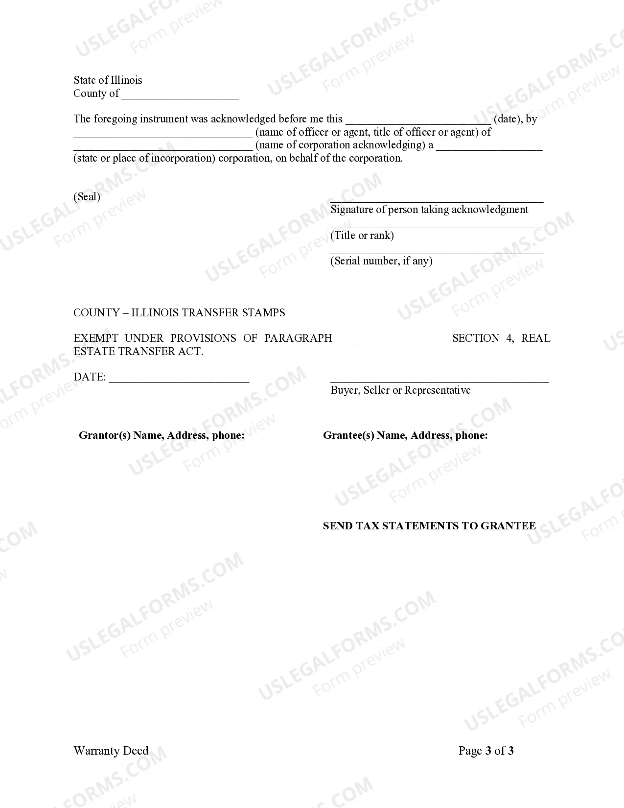 Preview Warranty Deed from Corporation to Corporation