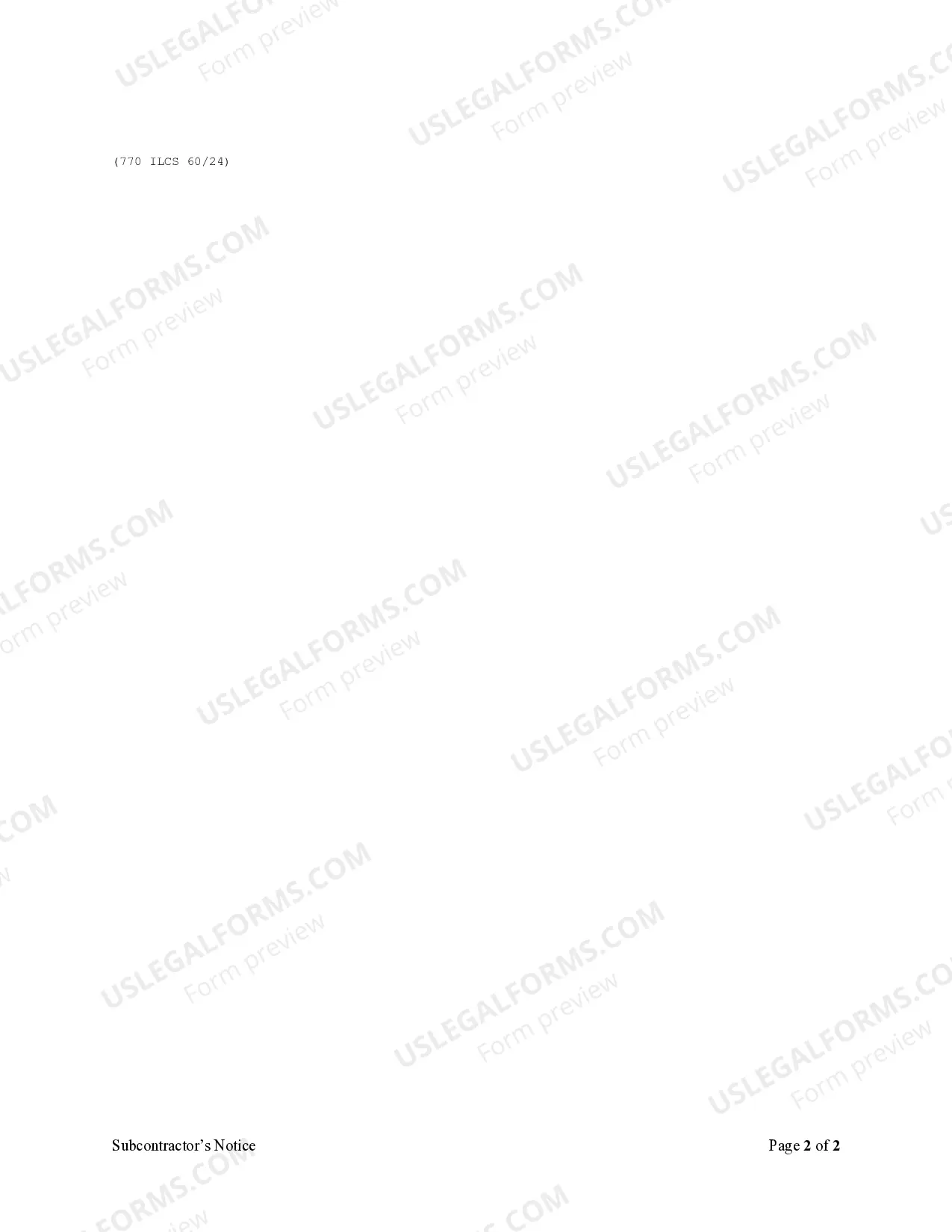 Preview Subcontractor's 60 Day Notice - Corporation or LLC