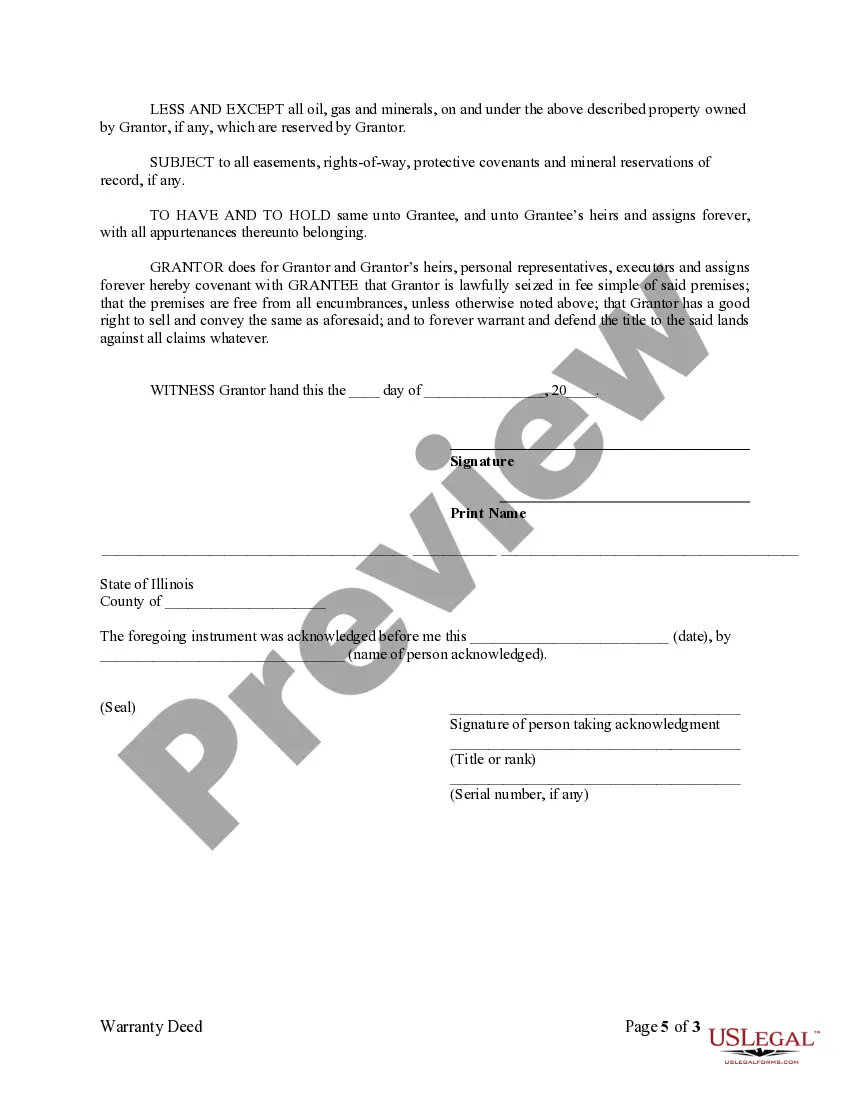 Preview Warranty Deed from Individual to a Trust