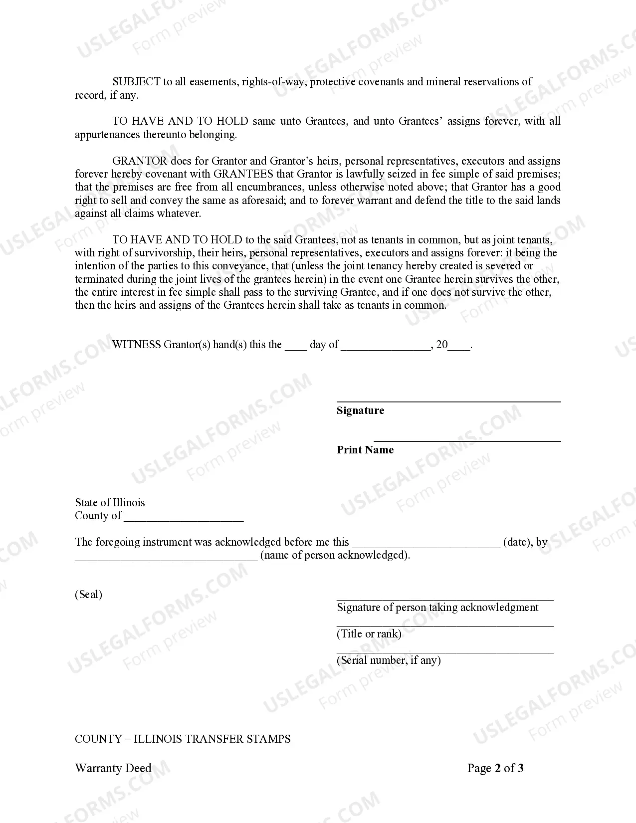 Preview Warranty Deed from Husband to Himself and Wife