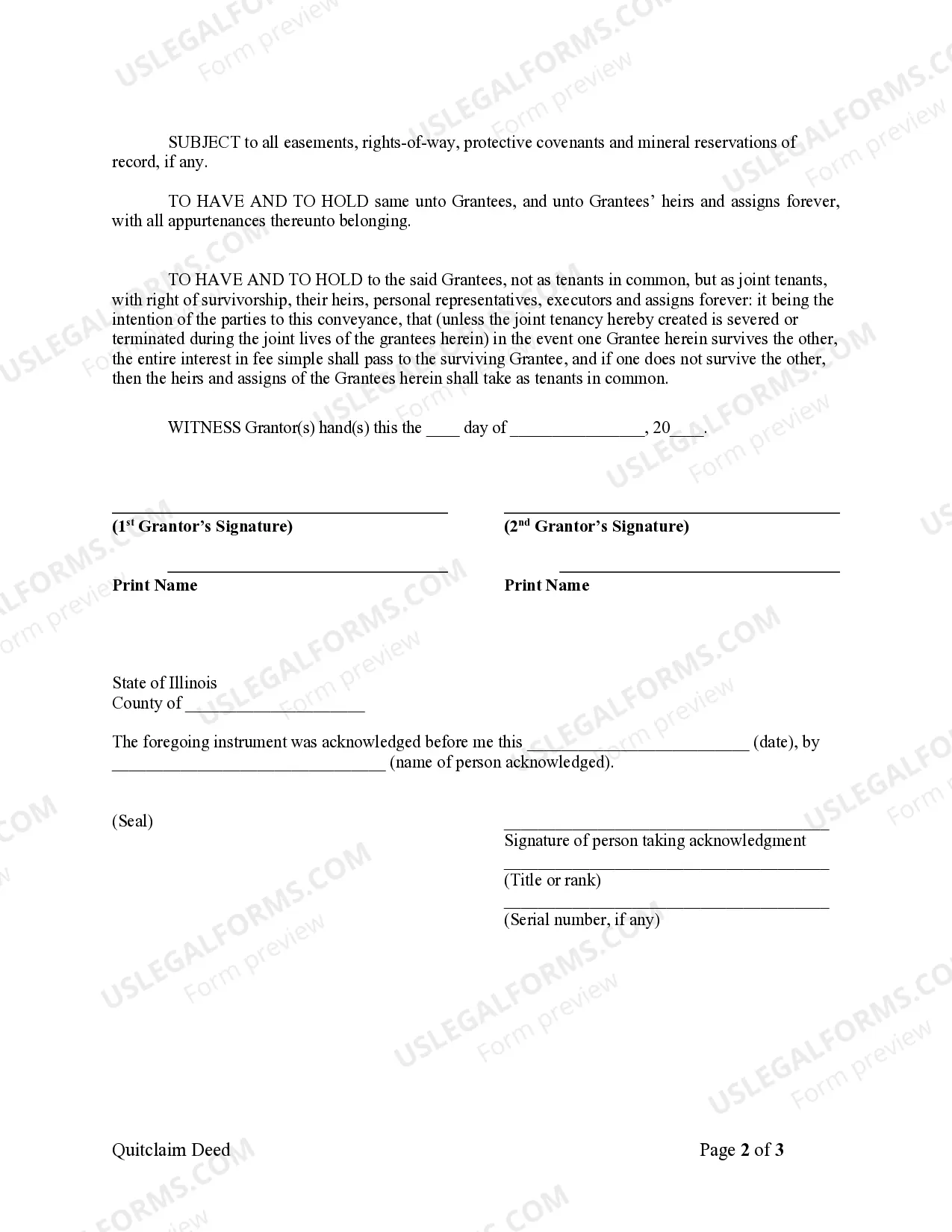 Preview Quitclaim Deed from Husband and Wife to Husband and Wife