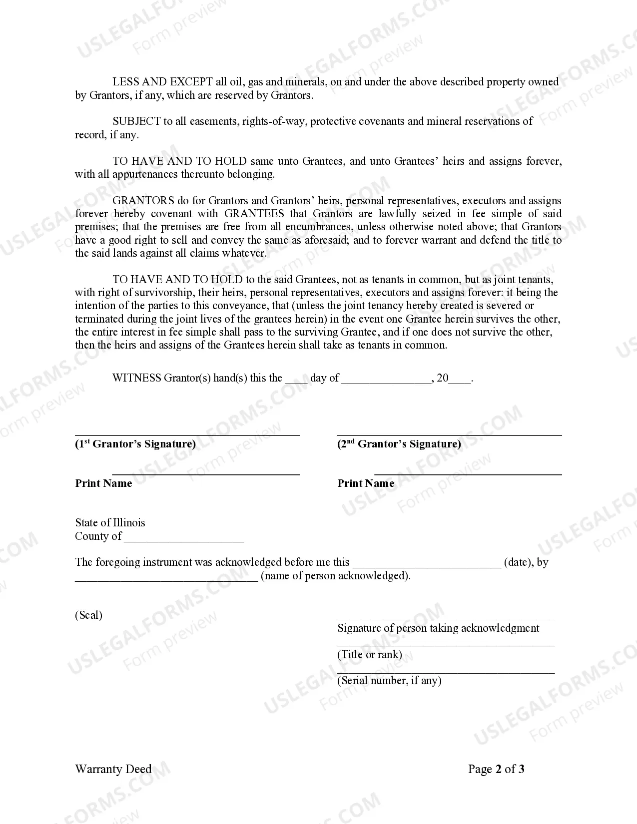 Preview Warranty Deed from Husband and Wife to Husband and Wife