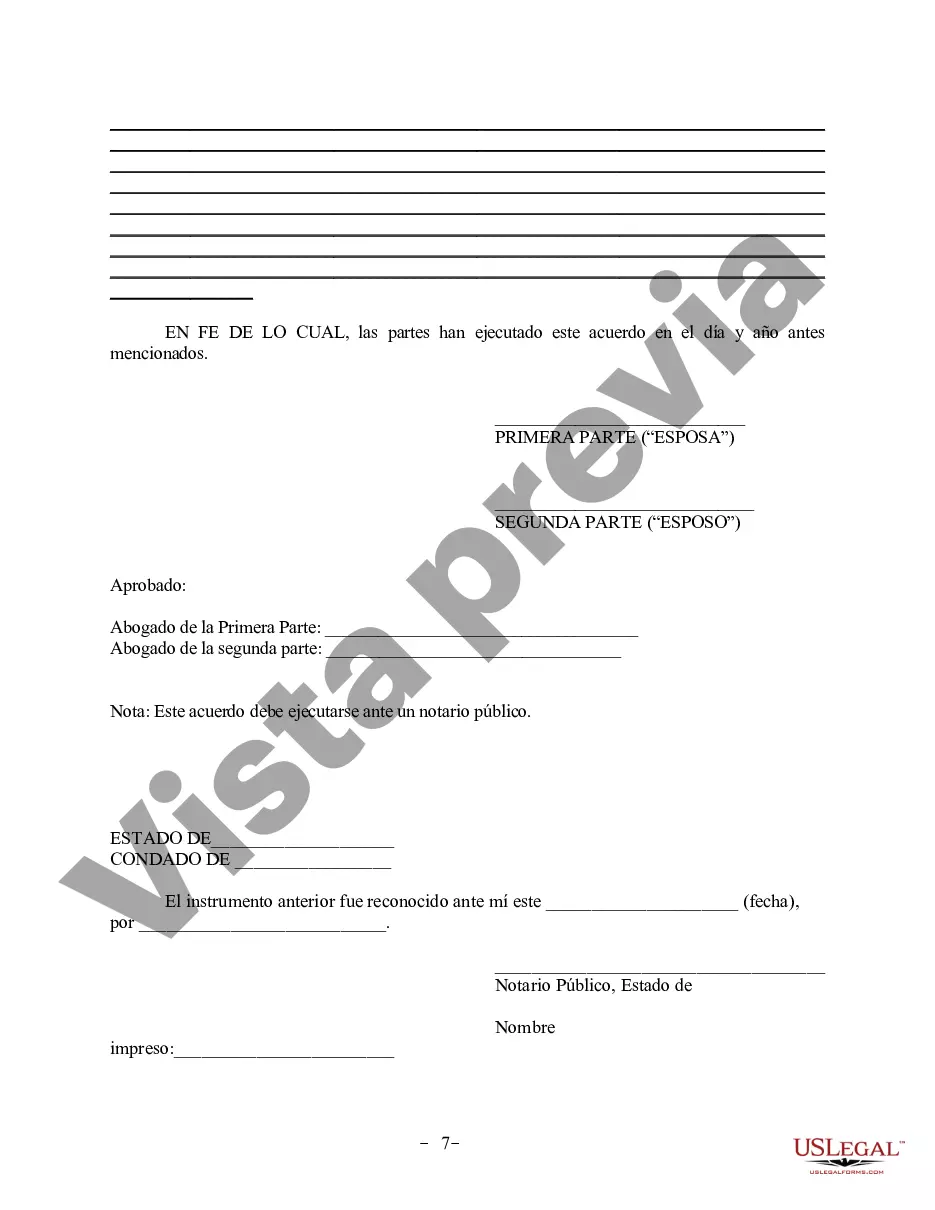 Preview Acuerdo de propiedad posnupcial - Illinois