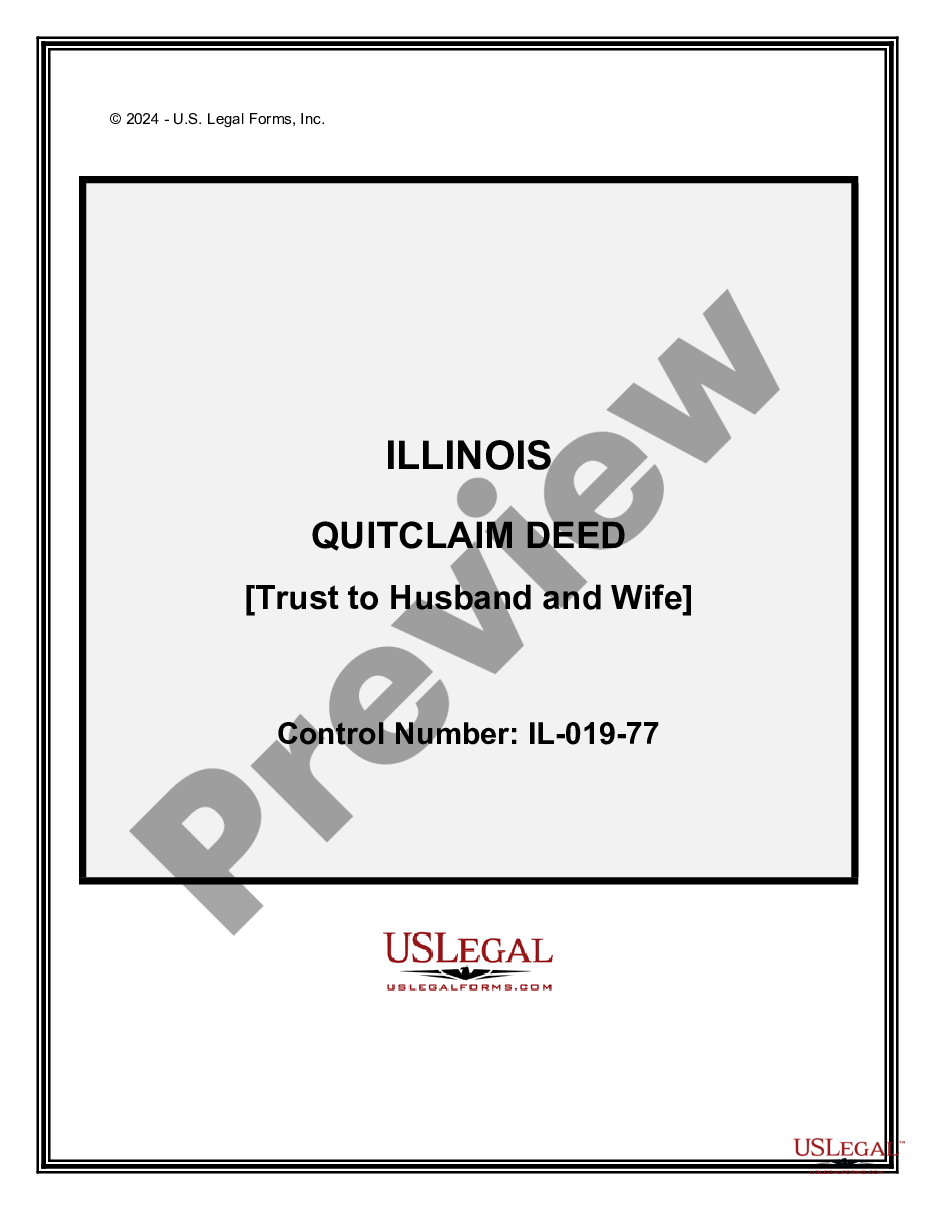 form Quitclaim Deed - Trust to Husband and Wife preview
