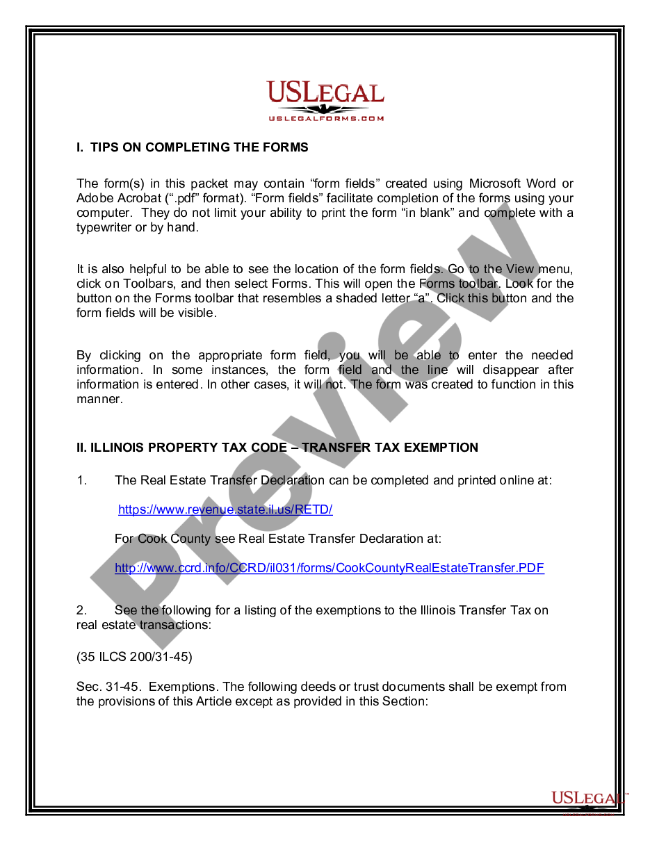 page 1 Quitclaim Deed - Trust to Husband and Wife preview