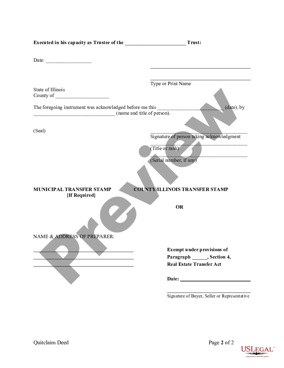 page 5 Quitclaim Deed - Trust to Husband and Wife preview