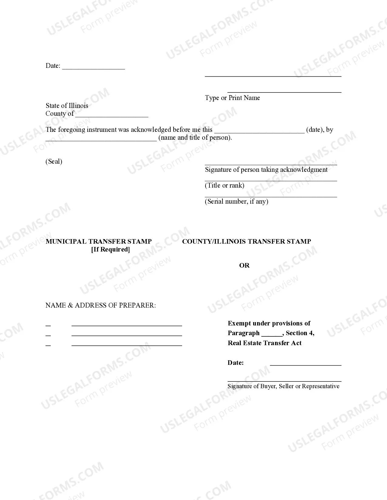 Preview Quitclaim Deed - Trust to Husband and Wife