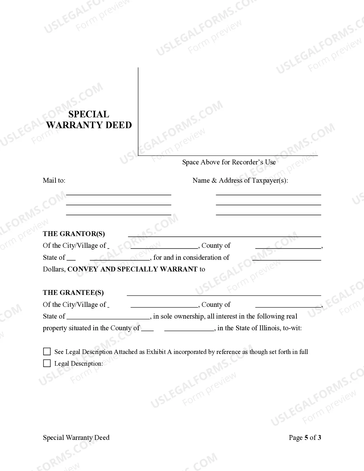 Preview Special Warranty Deed