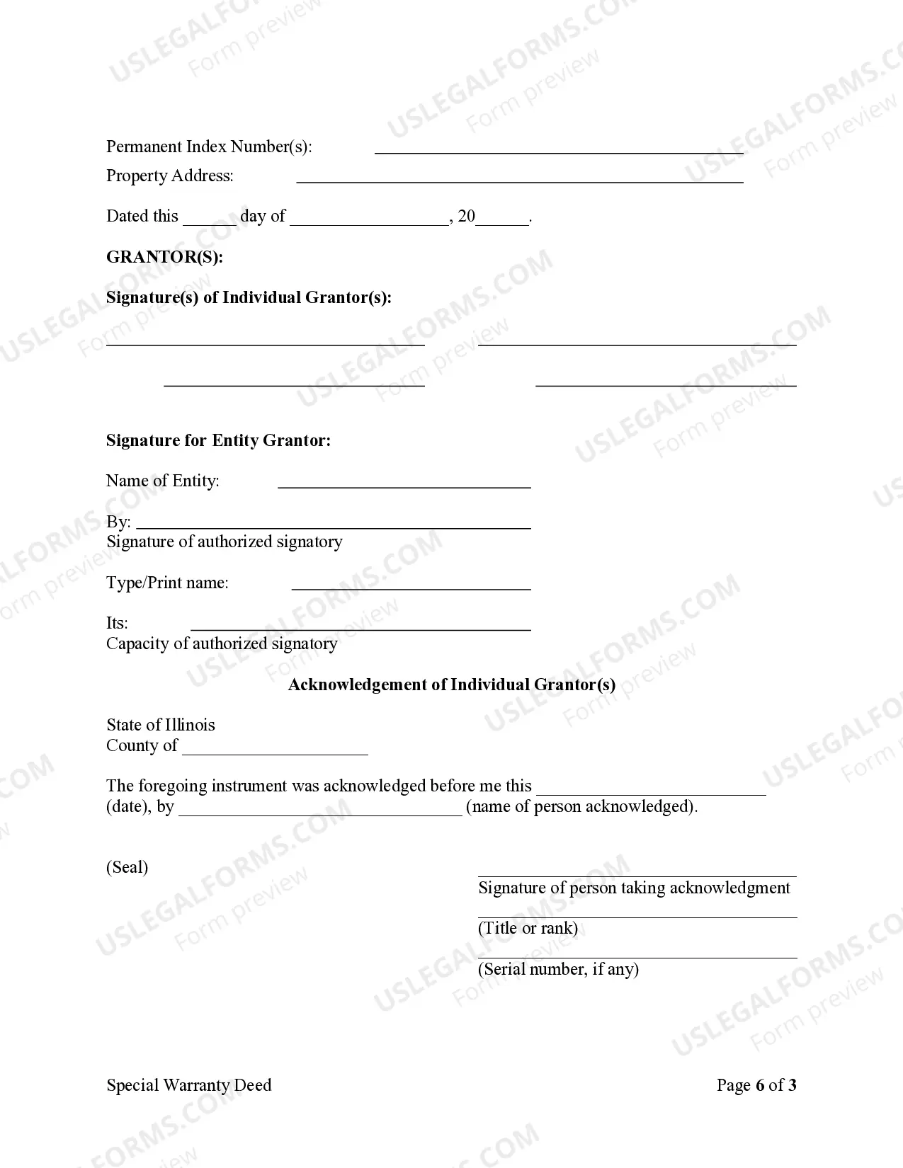 Preview Special Warranty Deed